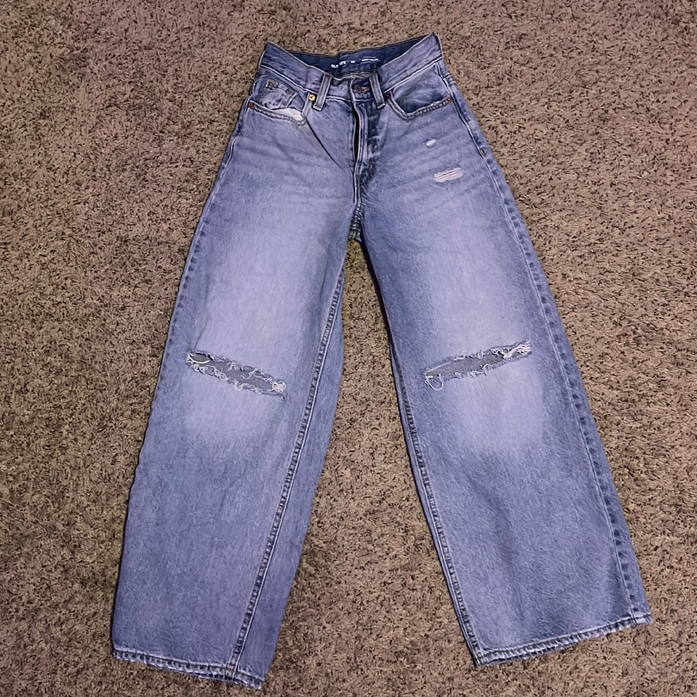 Old Navy extra high-rise baggy wide leg jeans size 00